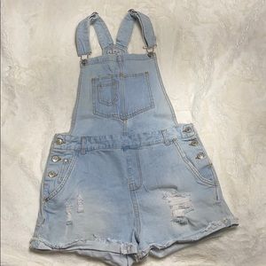 Love tree denim overalls